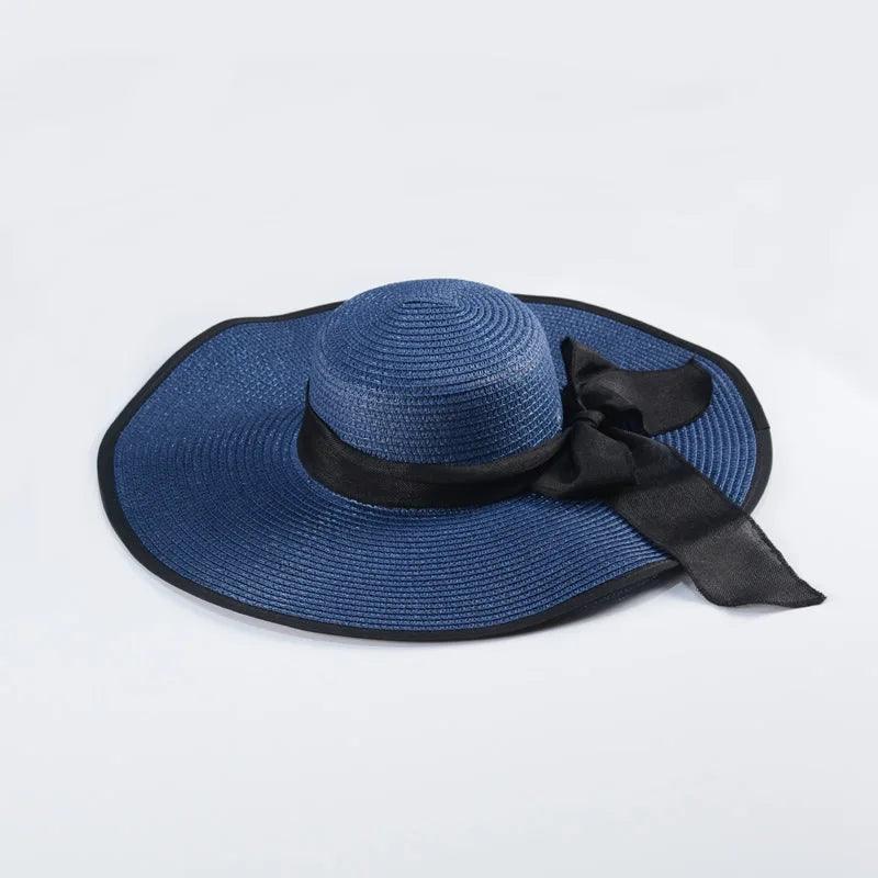 Beach Straw Hats With Black Accents Wide Brim - AdDRESSingMe
