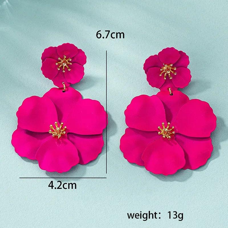 Big Flower Drop Earrings - AdDRESSingMe