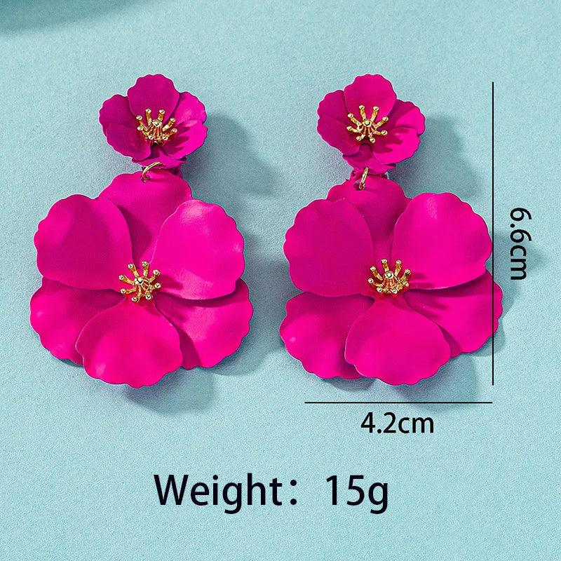 Big Flower Drop Earrings - AdDRESSingMe