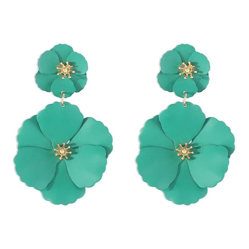 Big Flower Drop Earrings - AdDRESSingMe