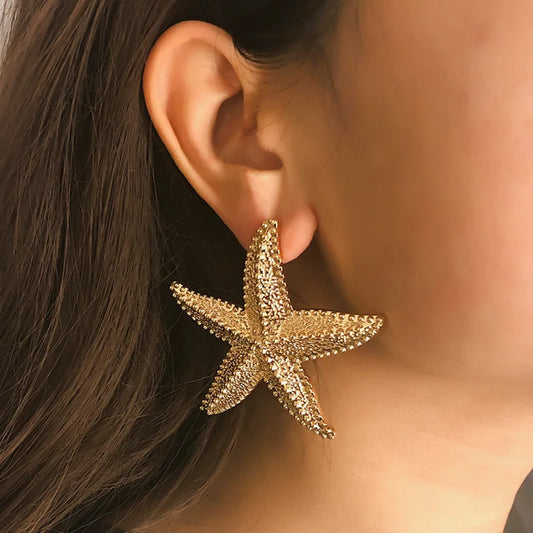 Golden Starfish Earrings for Woman