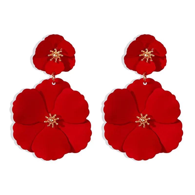 Big Flower Drop Earrings - AdDRESSingMe