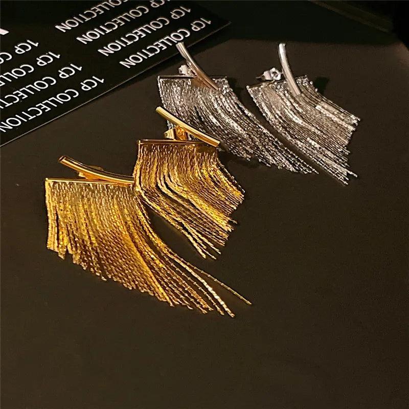 Fashion Statement Bling Tassel Earrings - AdDRESSingMe
