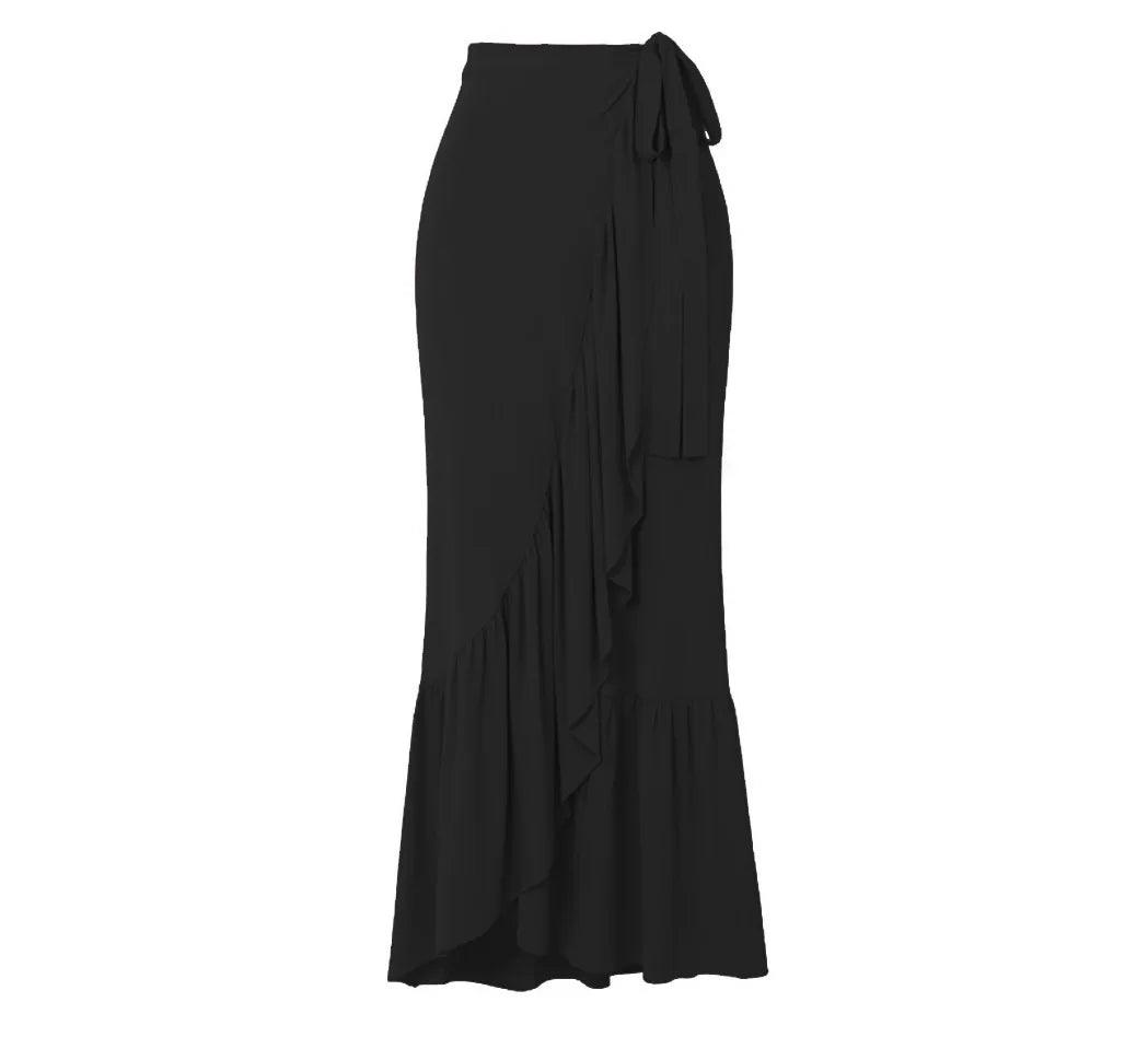 Pink One Piece Front Bow Swimsuit With Skirt - AdDRESSingMe