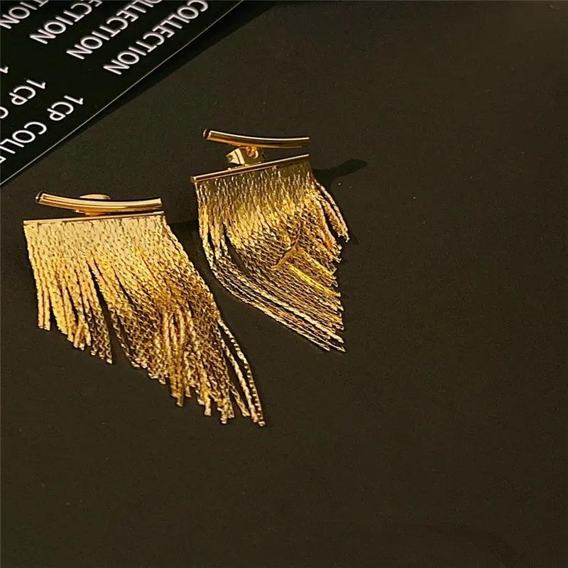 Fashion Statement Bling Tassel Earrings - AdDRESSingMe