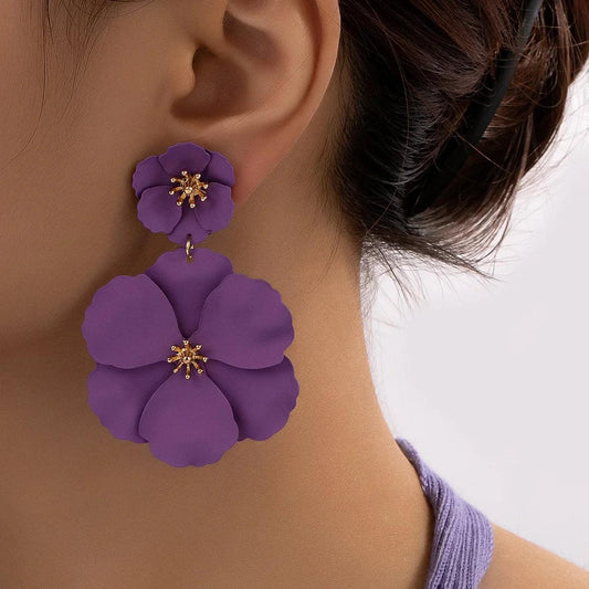 Big Flower Drop Earrings - AdDRESSingMe
