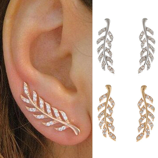 Silver or Golden Hollow Out Leaves Earrings