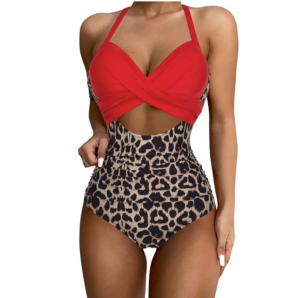 One Piece Leopard and Black Swimsuit - AdDRESSingMe