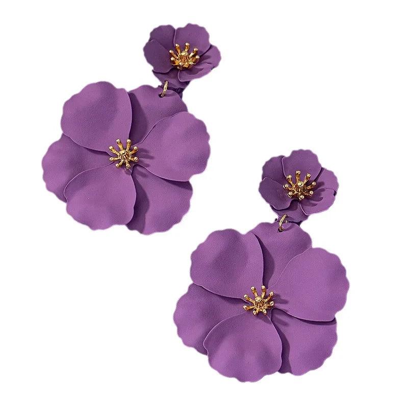 Big Flower Drop Earrings - AdDRESSingMe