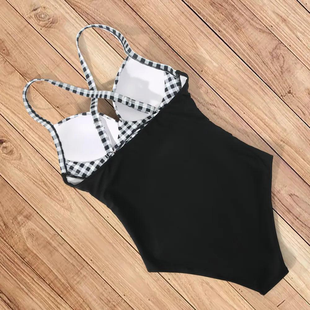 One Piece Leopard and Black Swimsuit - AdDRESSingMe