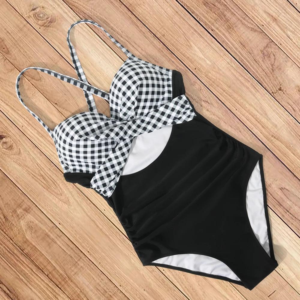 One Piece Leopard and Black Swimsuit - AdDRESSingMe