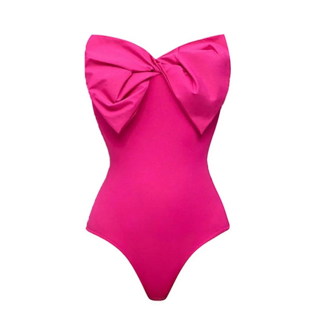 Pink One Piece Swimsuit With Skirt - AdDRESSingMe