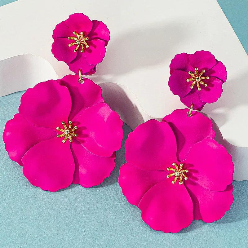 Big Flower Drop Earrings - AdDRESSingMe