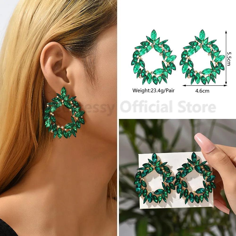 Classic Green Crystal Loop Earring - AdDRESSingMe