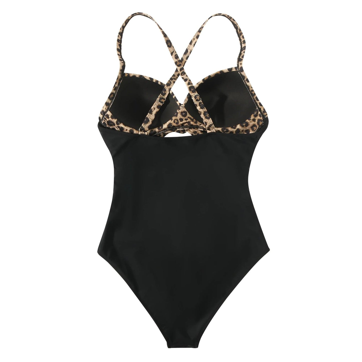 One Piece Leopard and Black Swimsuit - AdDRESSingMe