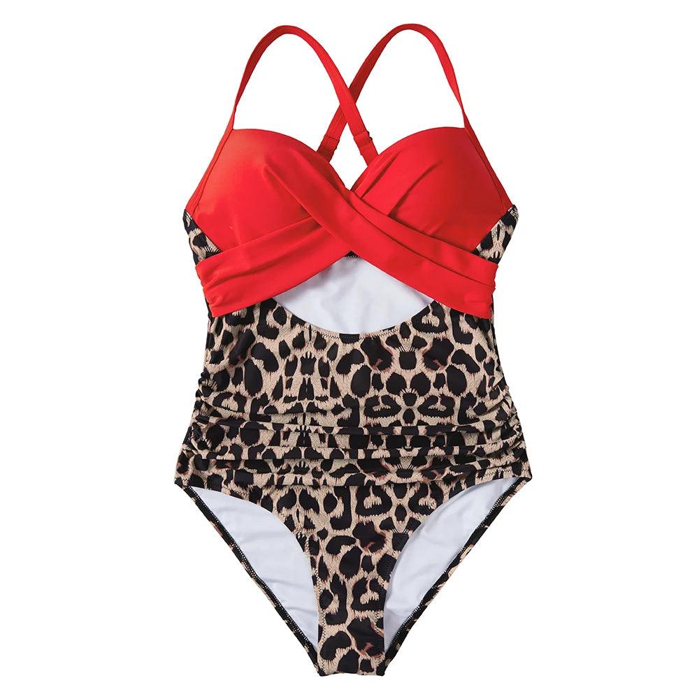 One Piece Leopard and Black Swimsuit - AdDRESSingMe