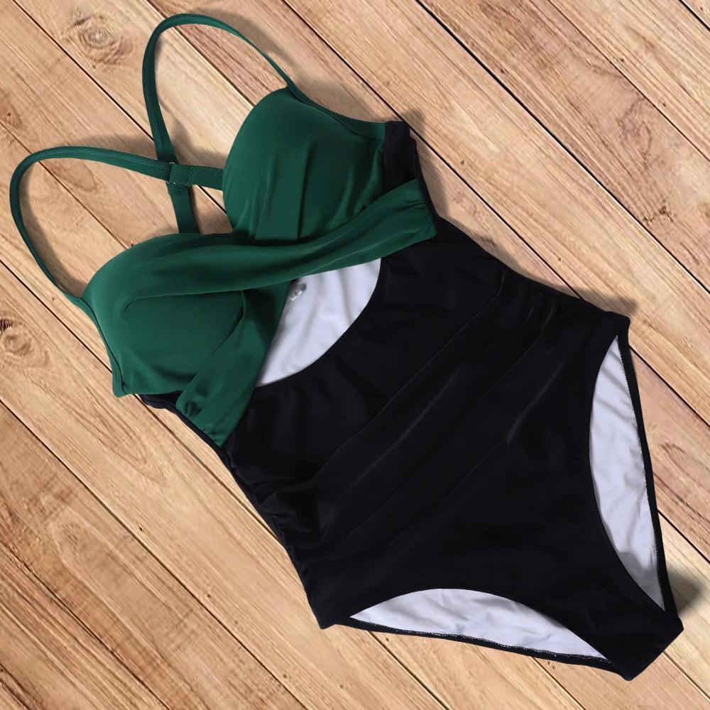 One Piece Leopard and Black Swimsuit - AdDRESSingMe