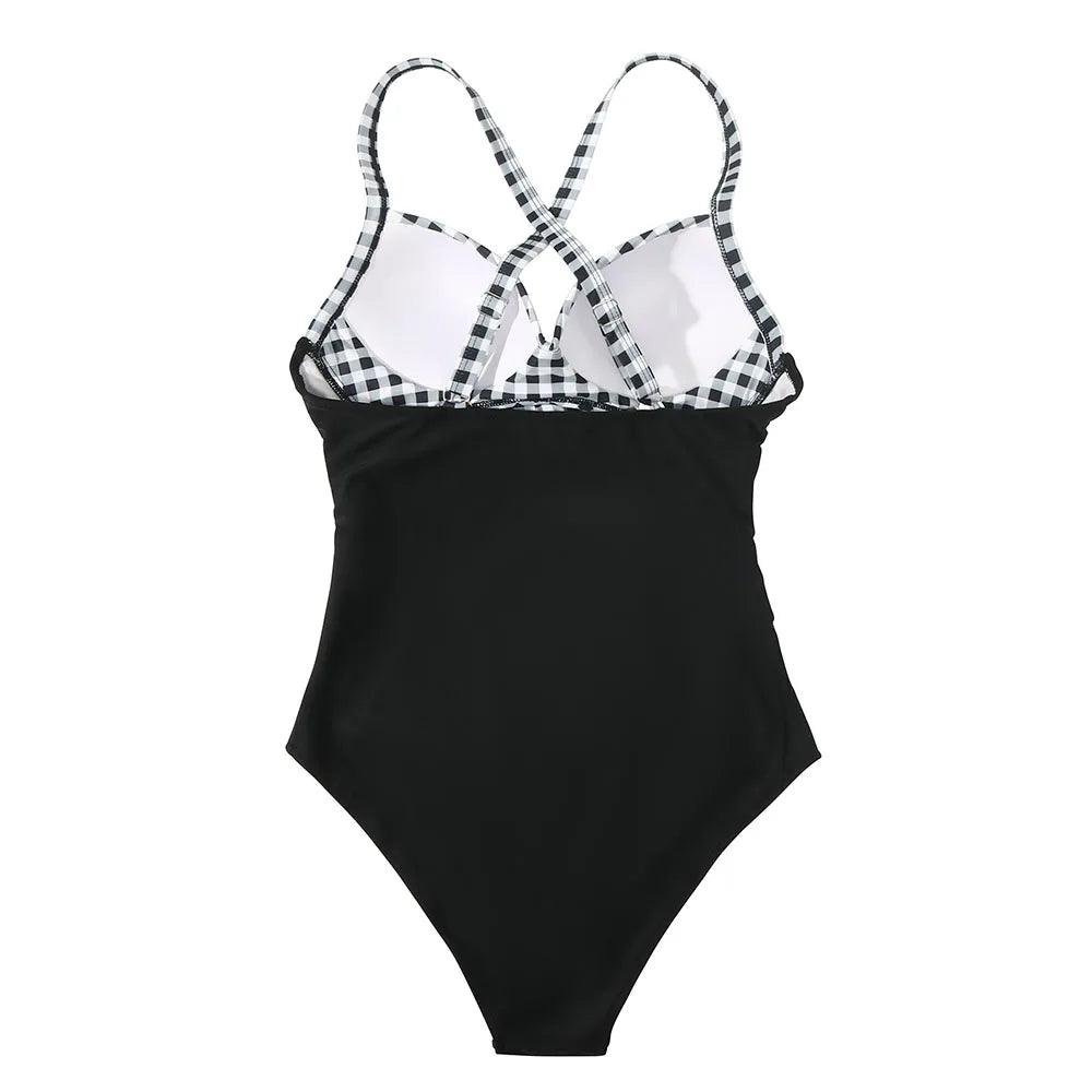 One Piece Leopard and Black Swimsuit - AdDRESSingMe