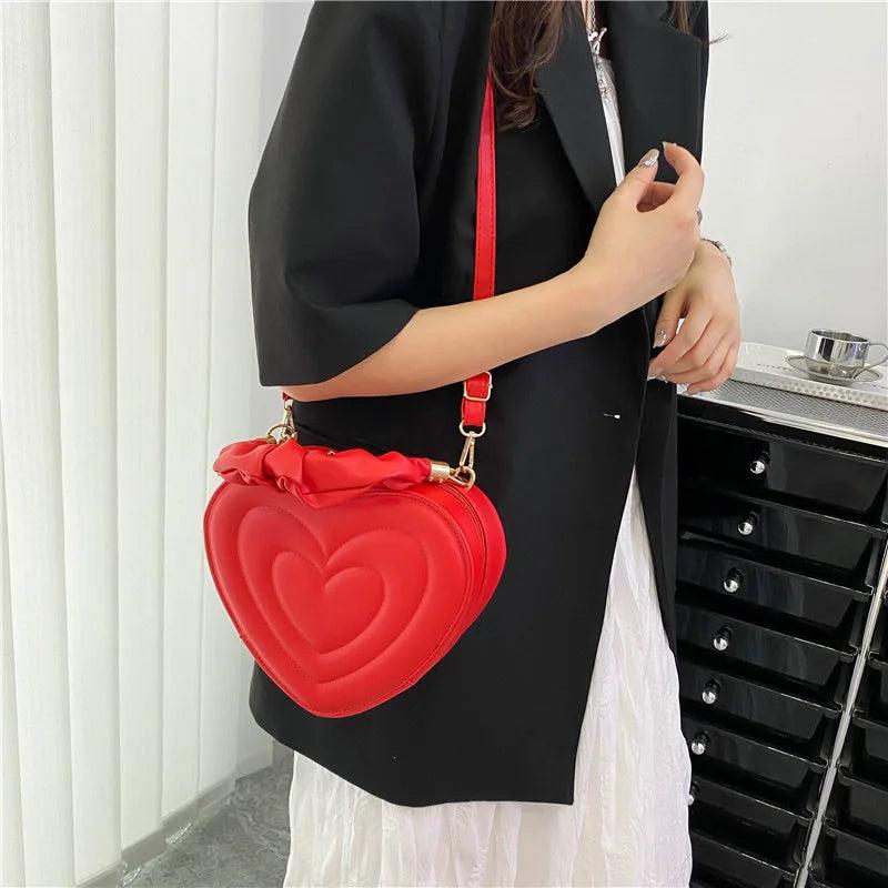 Heart Pu Leather Shoulder Crossbody Bags - AdDRESSingMe