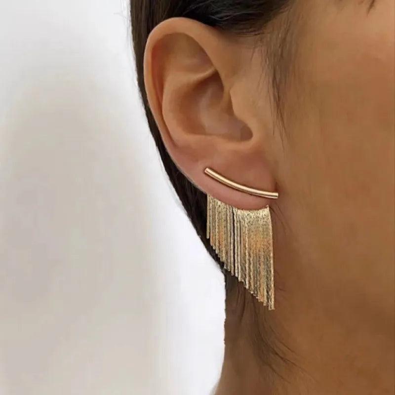Fashion Statement Bling Tassel Earrings - AdDRESSingMe