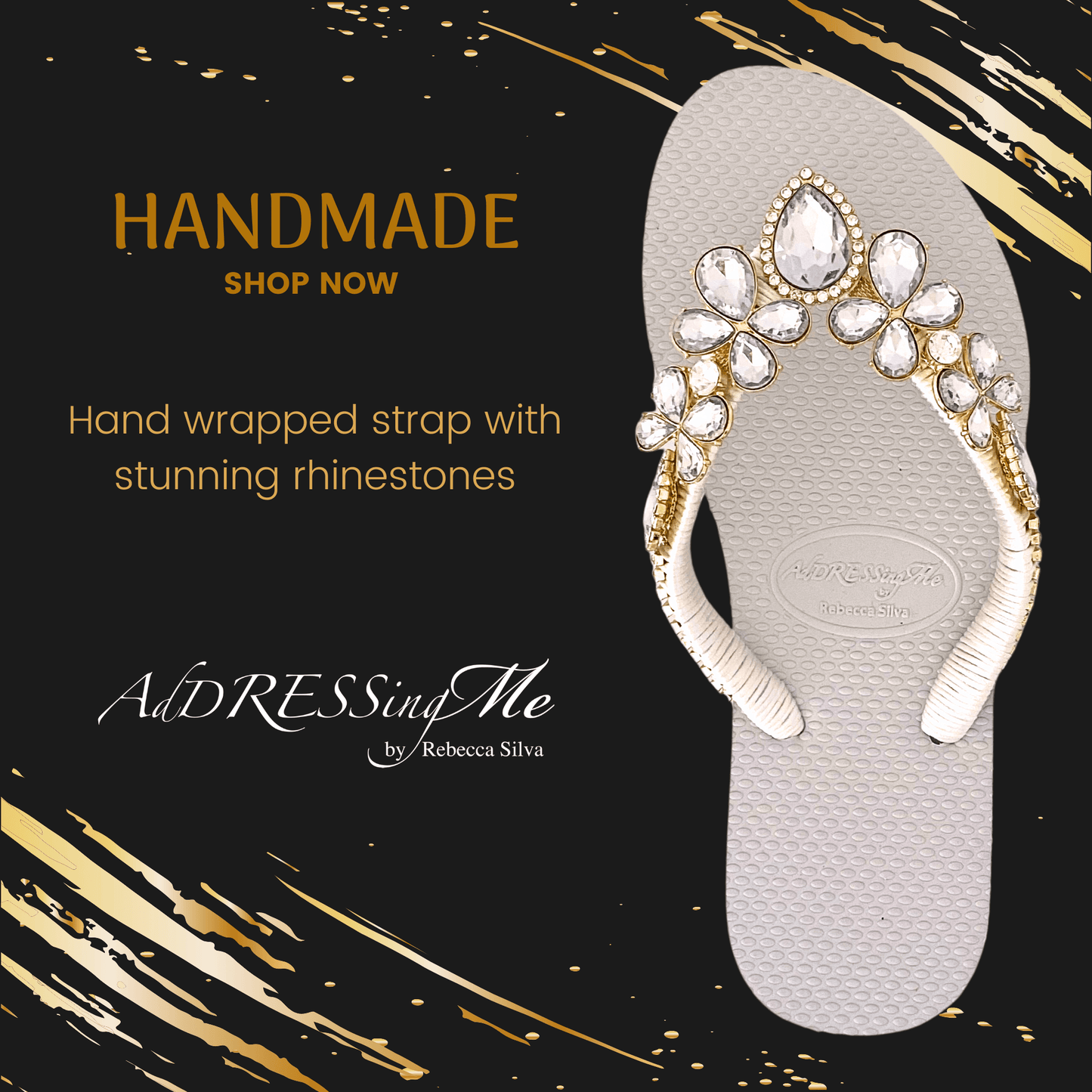 Luxurious White Rhinestone Flip Flops – Fresh, Soft & Chic