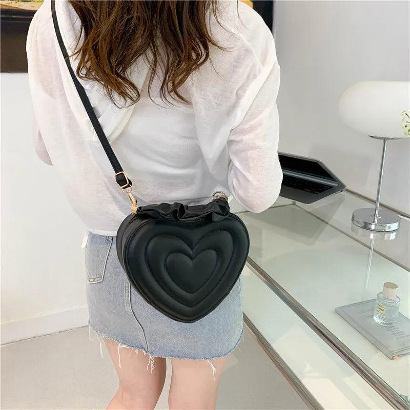 Heart Pu Leather Shoulder Crossbody Bags - AdDRESSingMe