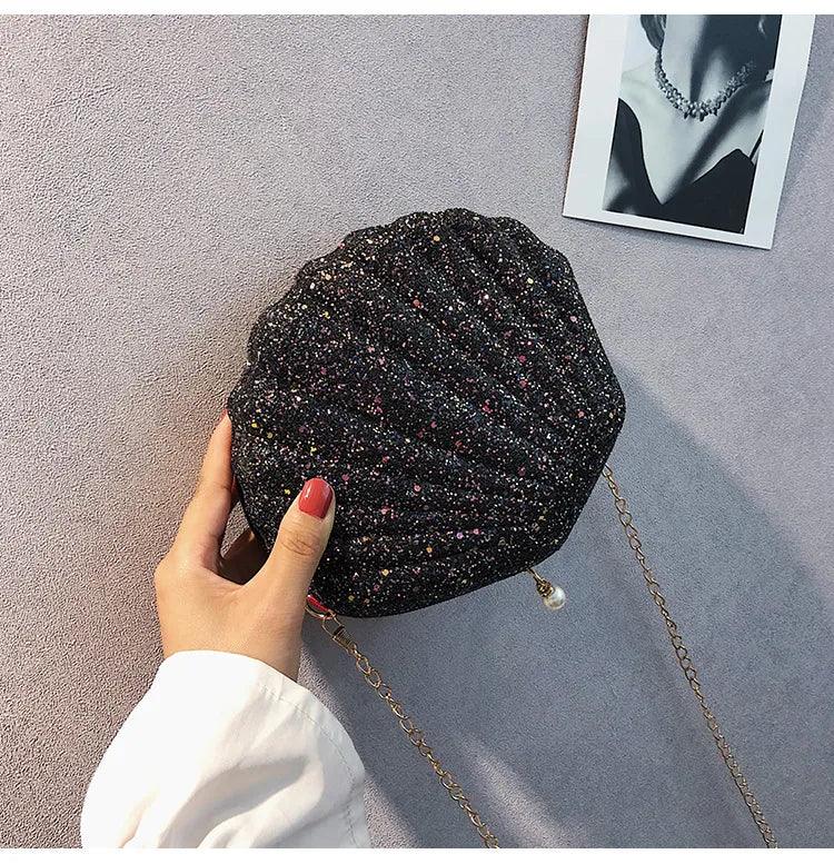 Sequined Seashell Shoulder Bag - AdDRESSingMe
