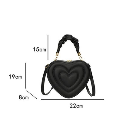 Heart Pu Leather Shoulder Crossbody Bags - AdDRESSingMe