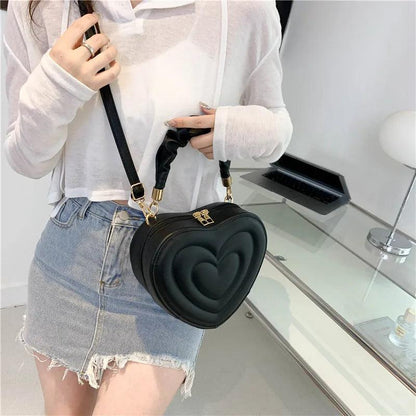 Heart Pu Leather Shoulder Crossbody Bags - AdDRESSingMe