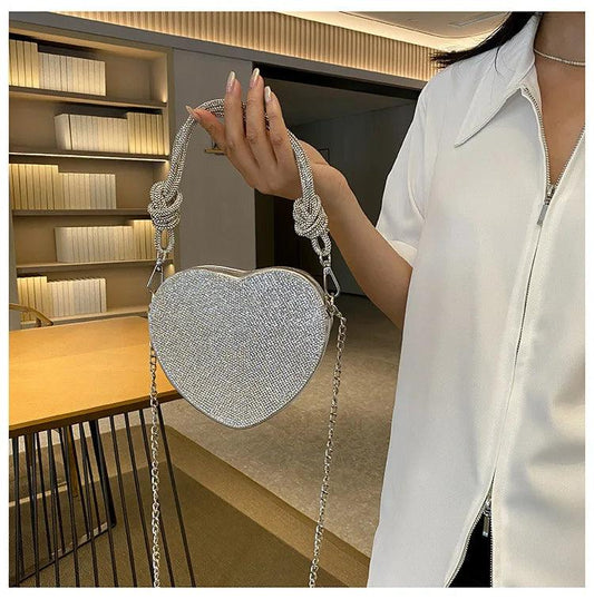 Diamond Heart Shaped Crossbody Bag - AdDRESSingMe