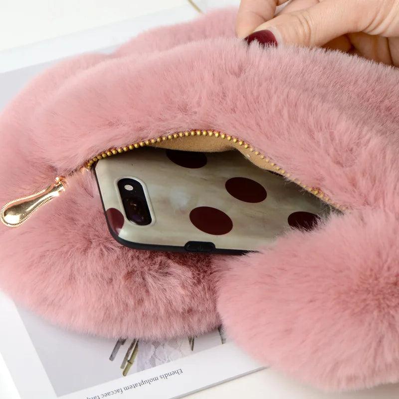 Heart Shaped Plush Crossbody Purse - AdDRESSingMe